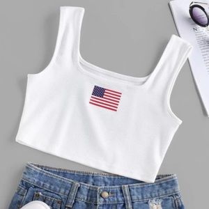 American Ribbed Cropped Tank Top